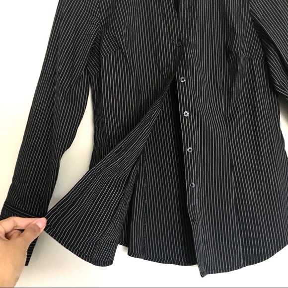 EXPRESS DESIGN STUDIO striped Button Down SHIRT - Picture 3 of 8